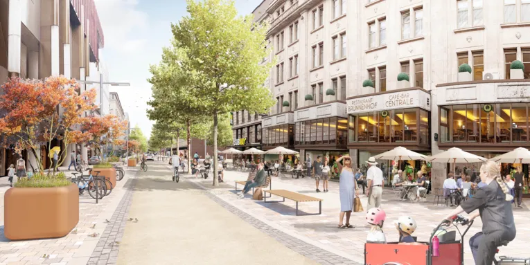 Visualisierung eines Teils der Innenstadt von Hannover.
